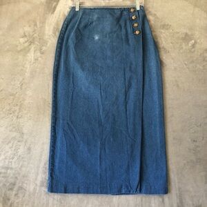 Vintage Scott Taylor Denim Pencil Skirt Size 8 Feminine Retro Western Country